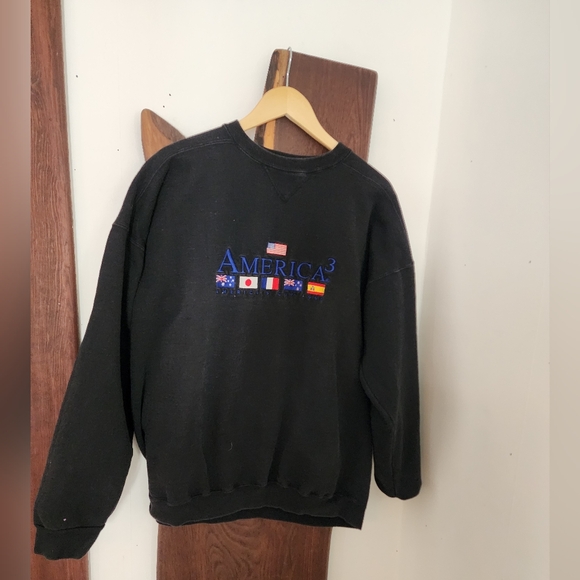 Vintage Crewneck AMERICA³America's Cup' 1995 Nation Flags Size XL